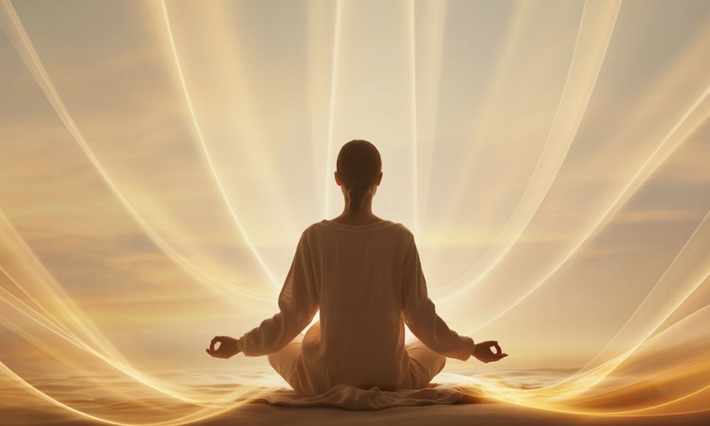 Golden light surrounding a person symbolizing connection with higher self and spiritual clarity